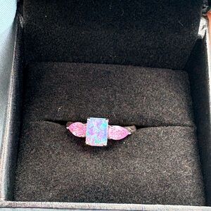 KAYS  Vibrant Opal and Pink Sapphire Sterling Silver Stone Ring